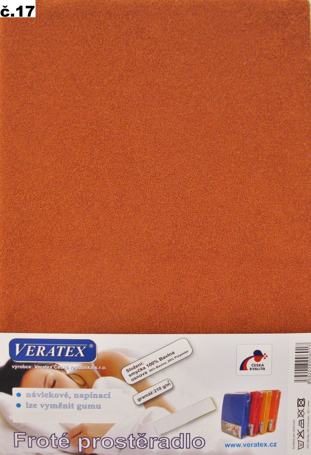 Veratex Froté prostěradlo 120x200/16 cm (č.17-rezavá)