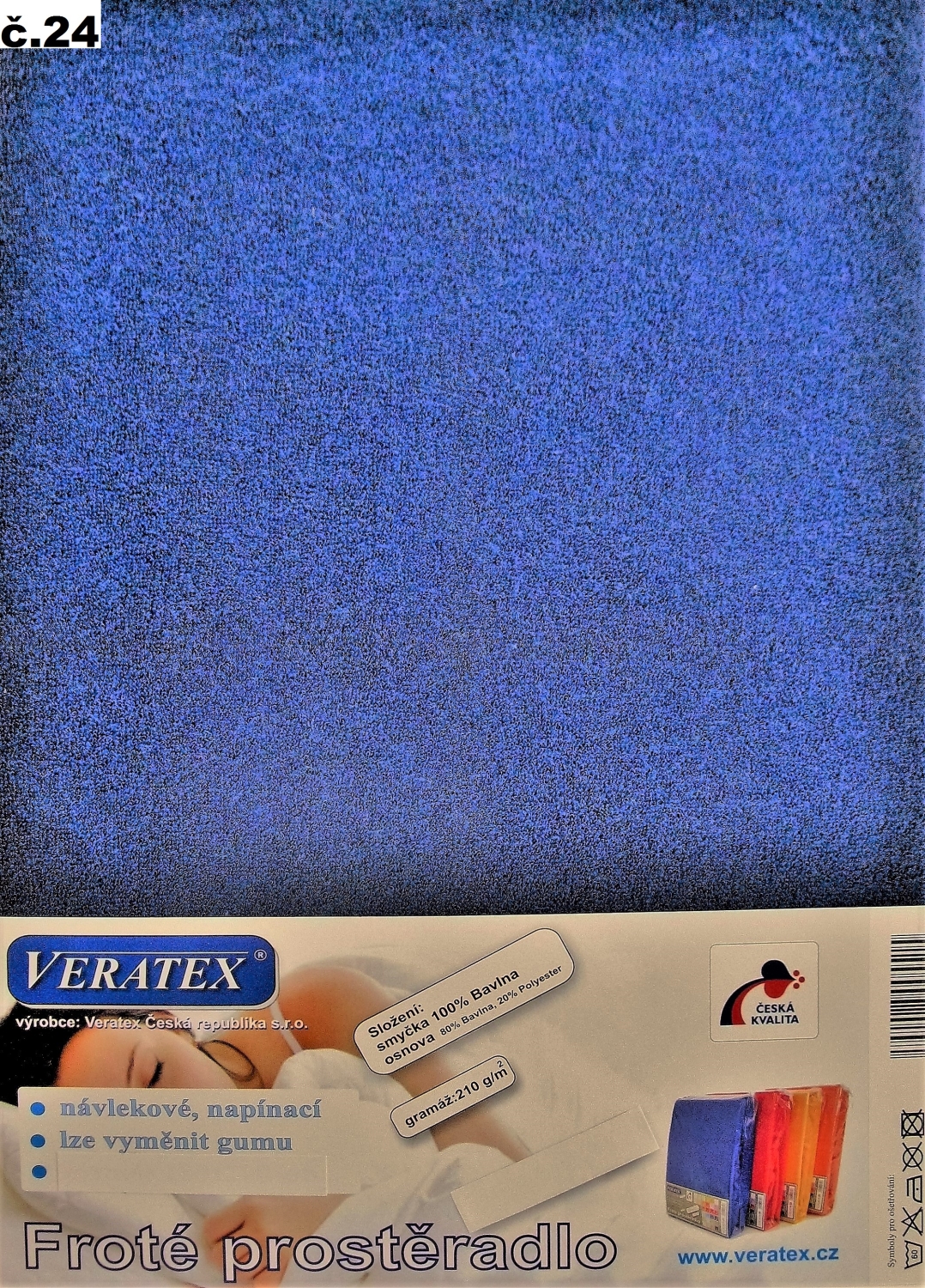 Veratex Froté prostěradlo 120x200/16 cm (č.24-nám.modrá) 120x200 cm