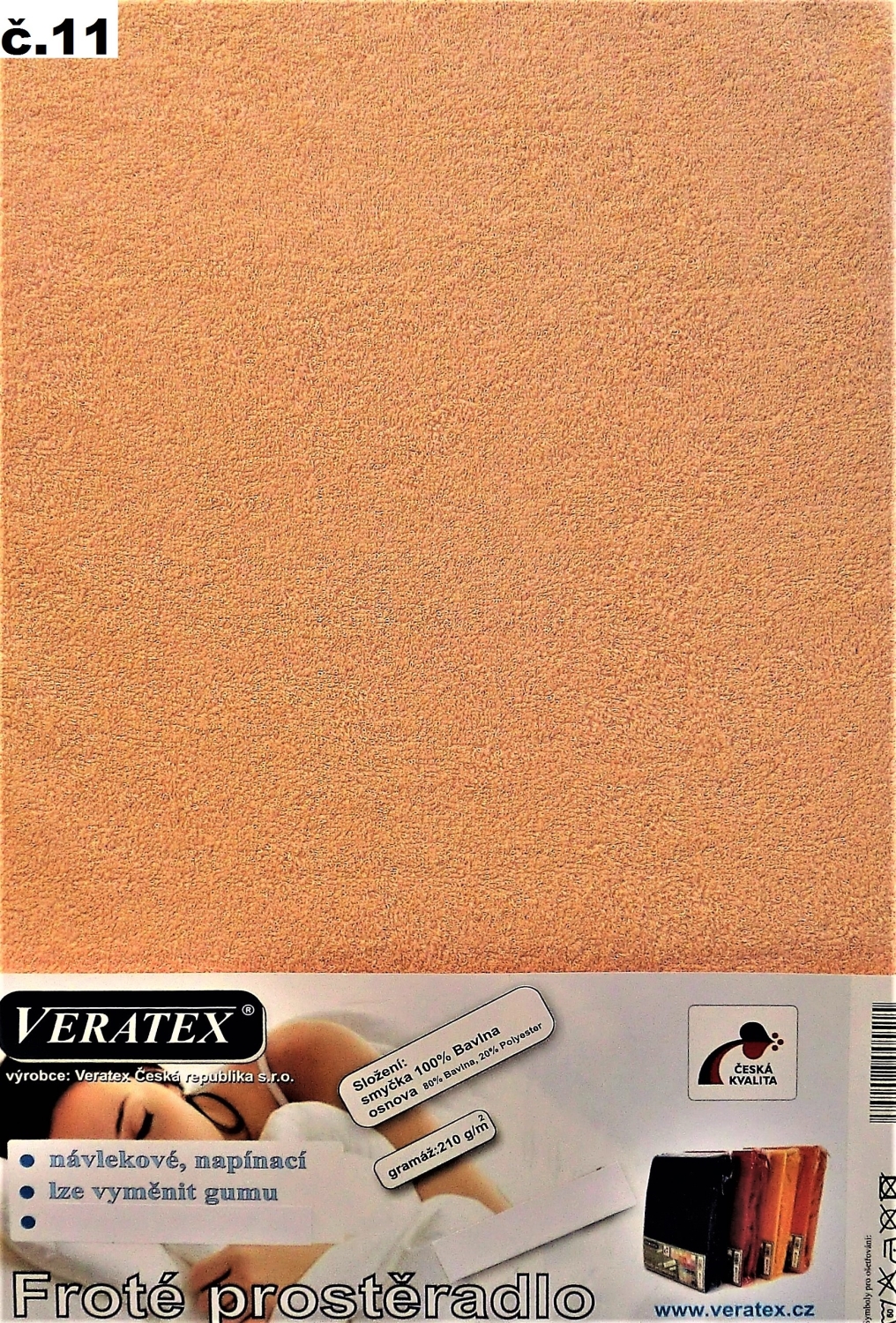 Veratex Froté prostěradlo jednolůžko 90x200/25cm (č.11-lososové)