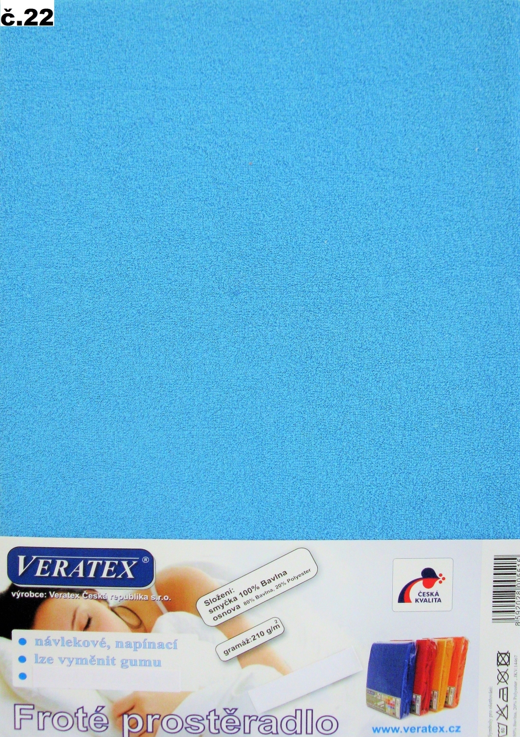 Veratex Froté prostěradlo postýlka 60 x 120 cm (č.22-stř.modrá)