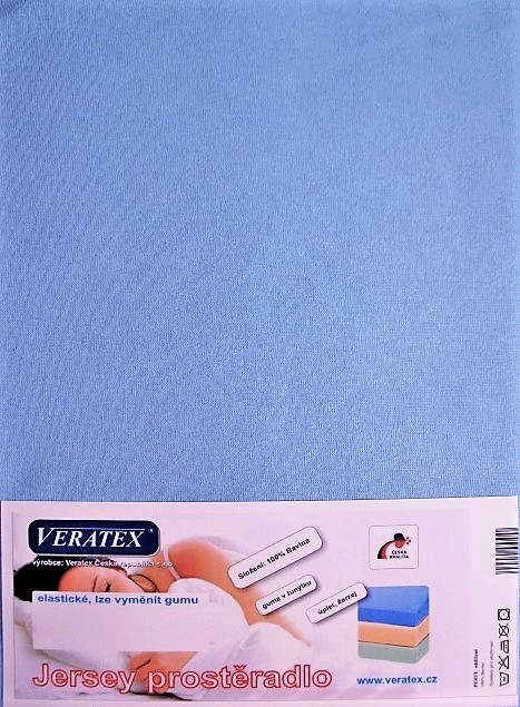 Veratex Jersey prostěradlo 180x200/20 cm (č.21-sv.modrá)