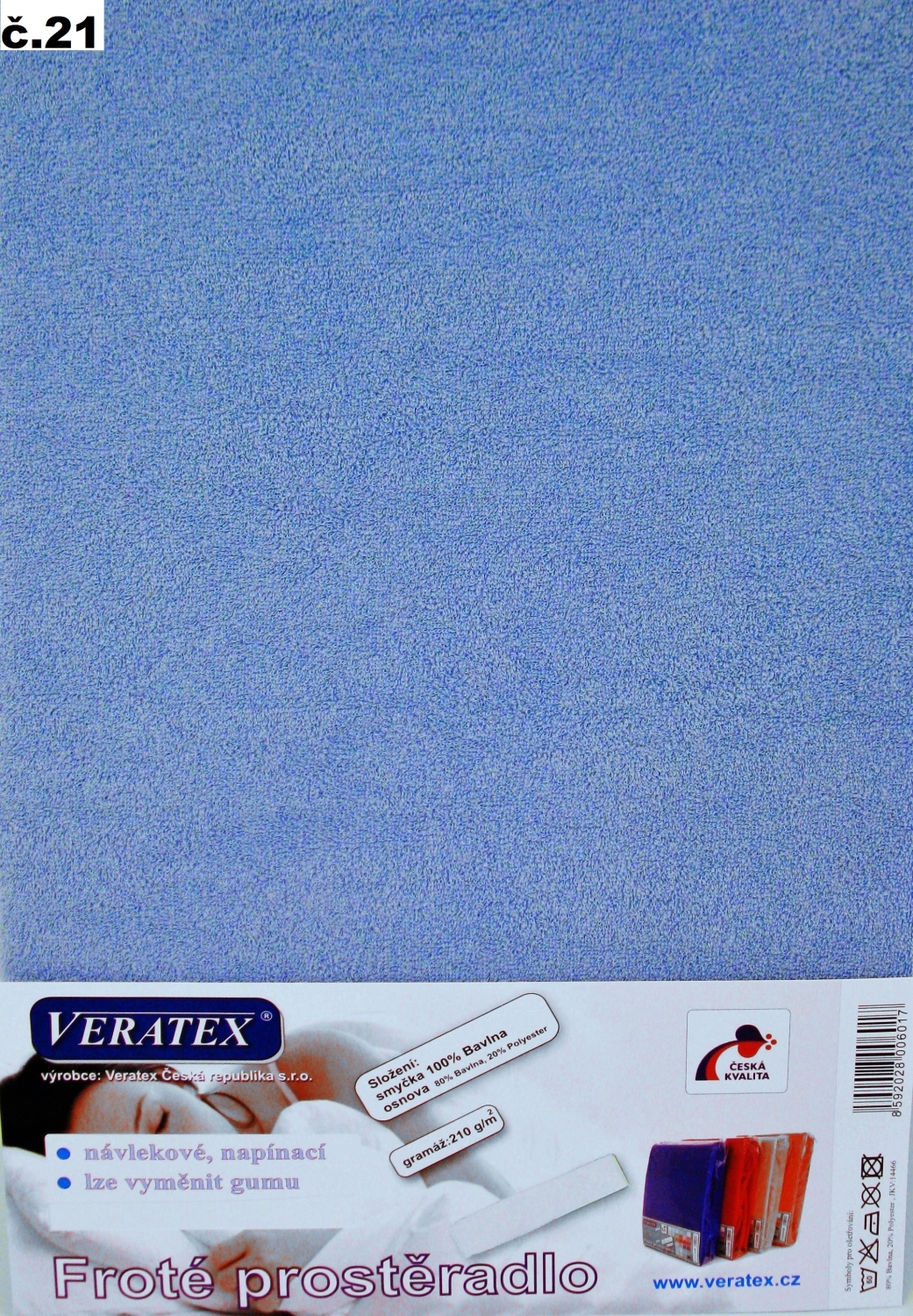 Veratex Froté prostěradlo postýlka 70x140 cm (č.21-sv.modrá)