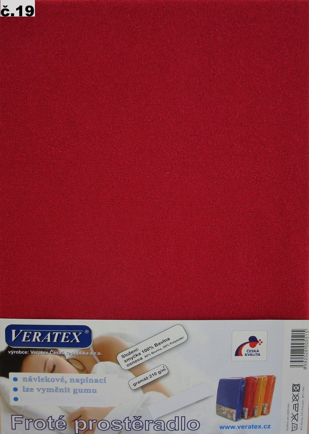 Veratex Froté prostěradlo dvoulůžko 180x200 cm (č.19-vínová)