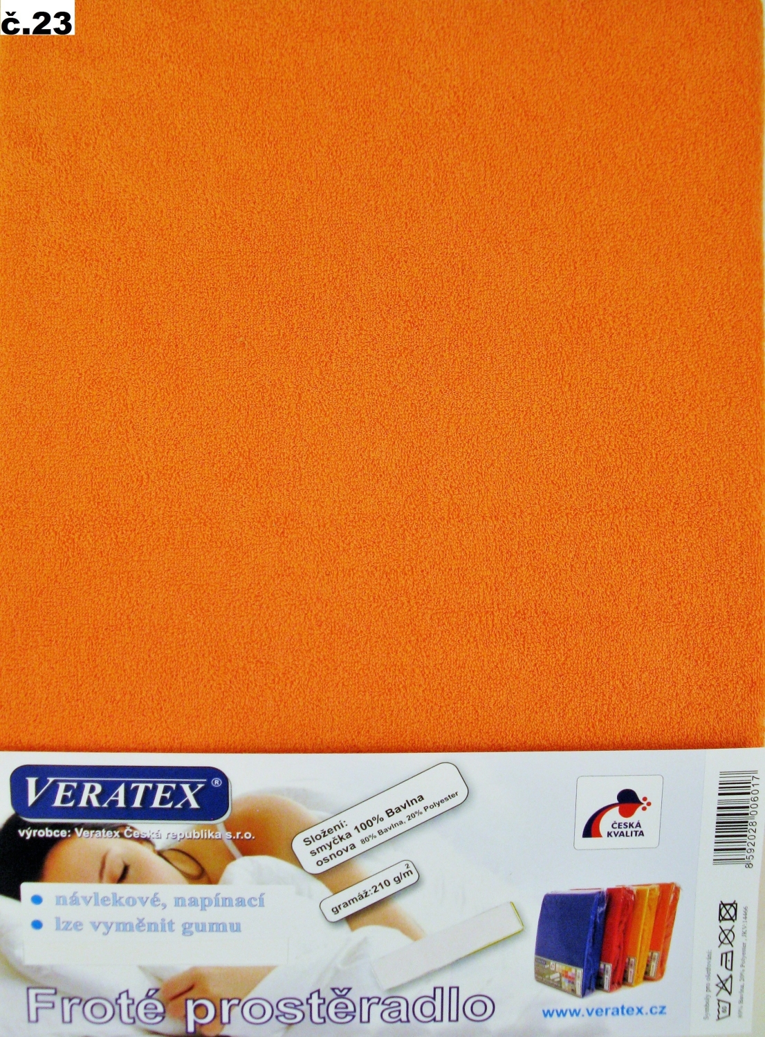 Veratex Froté prostěradlo dvoulůžko 180x200/16 cm (č.23-oranžová) 180 x 200 cm