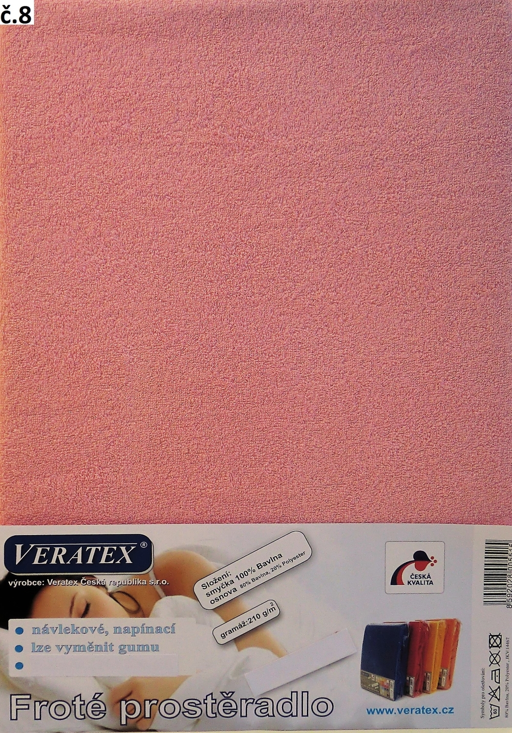Veratex Froté prostěradlo jednolůžko 80x200/25cm (č. 8-růžové)