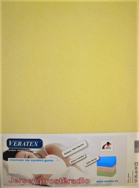 Veratex Jersey prostěradlo jednolůžko 90x200/15 cm (č. 5-sv.žlutá)