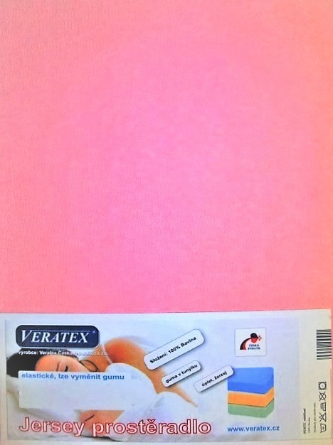 Veratex Jersey prostěradlo 80x220 cm (č. 8-růžová)