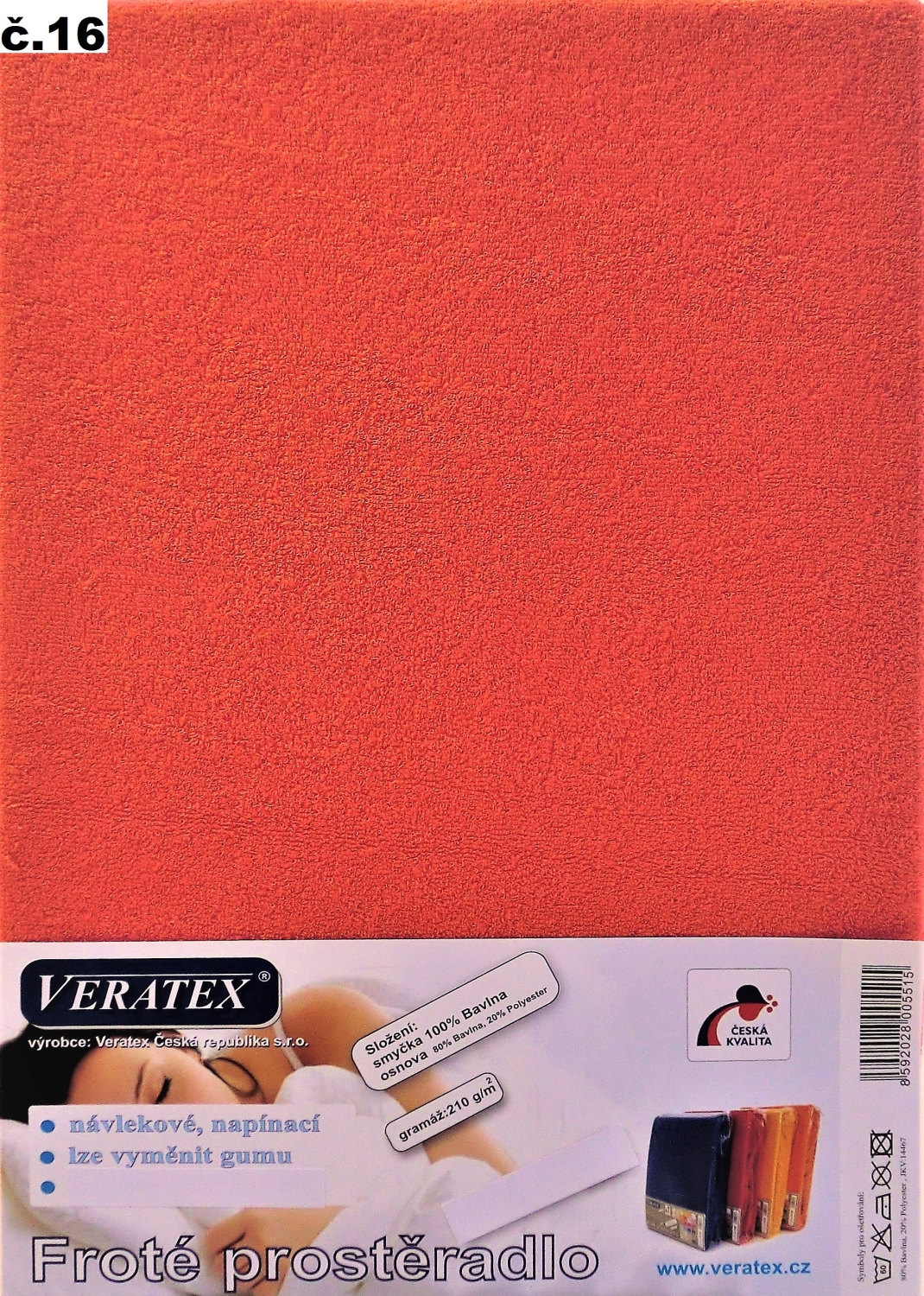 Veratex Froté prostěradlo 200x200/16 cm (č.16 malina)