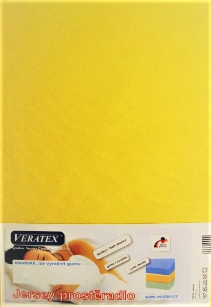 Veratex Jersey prostěradlo jednolůžko 90x200/25 cm (č. 6-stř.žlutá)