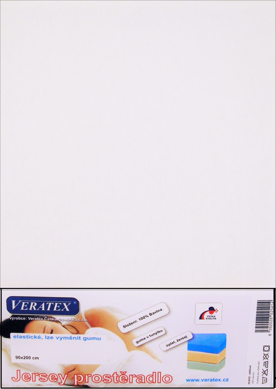 Veratex Jersey prostěradlo 100x220/15 cm (č. 1-bílá) 100x220