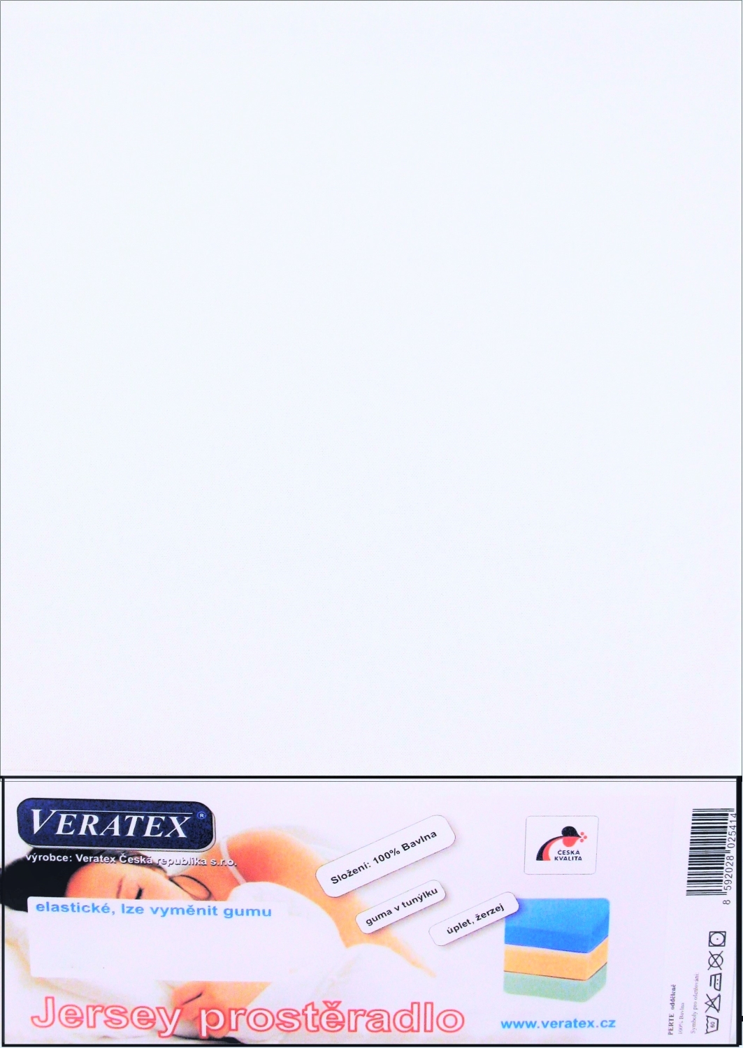 Veratex Jersey prostěradlo jednolůžko 90x200/15 cm (č. 1-bílá) 90x200 / 15cm