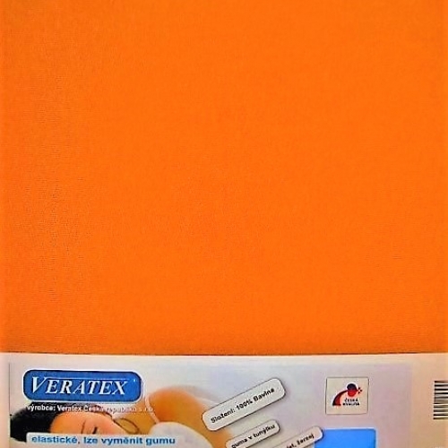 Jersey prostěradlo 80x220 cm (č.23-oranžová)