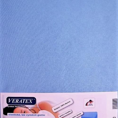 Jersey prostěradlo 120x220/15 cm (č.21-sv.modrá)